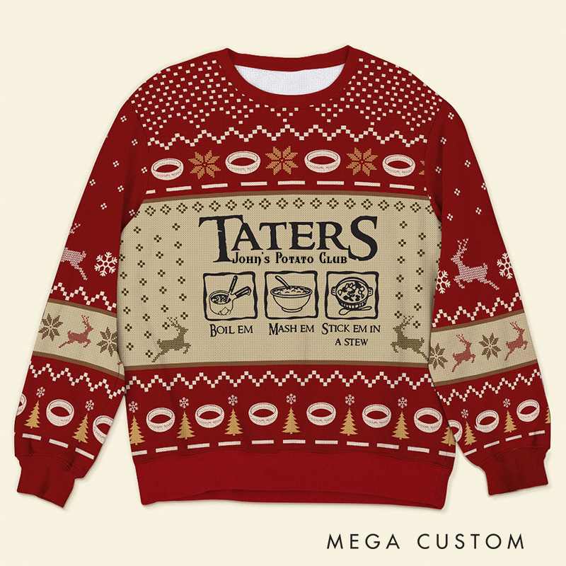 Personalized Potato Club Christmas Ugly Sweater Movie Christmas Sweater Film Fan Family Sweater