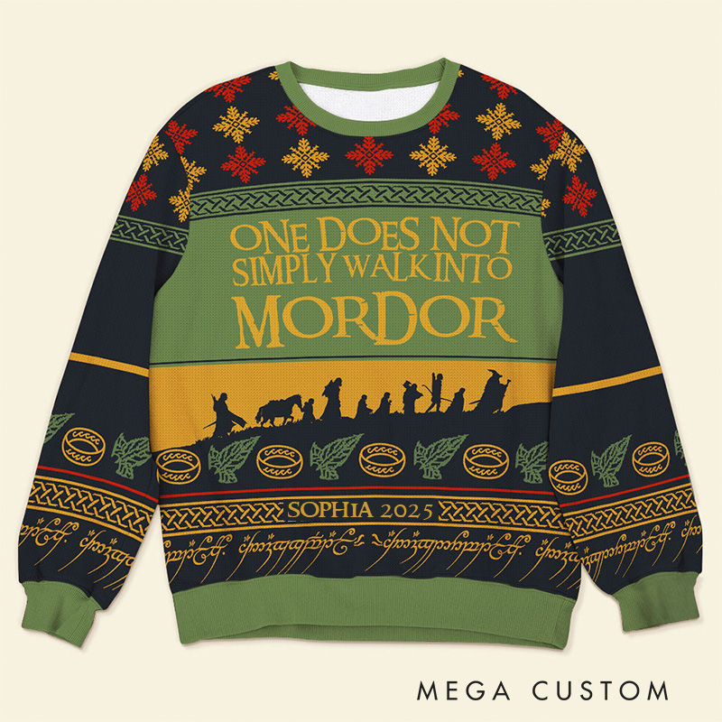 Personalized Walking into the Land Christmas Ugly Sweater Movie Christmas Sweater Film Fan Family Sweater