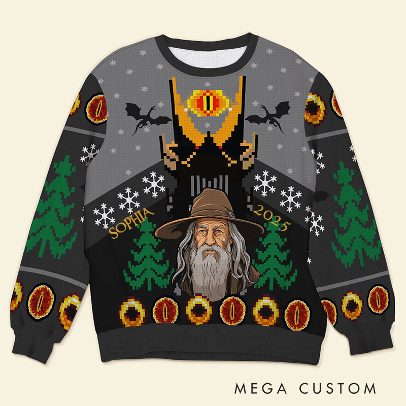 Personalized Demon Eyes Christmas Ugly Sweater Movie Christmas Sweater Film Fan Family Sweater