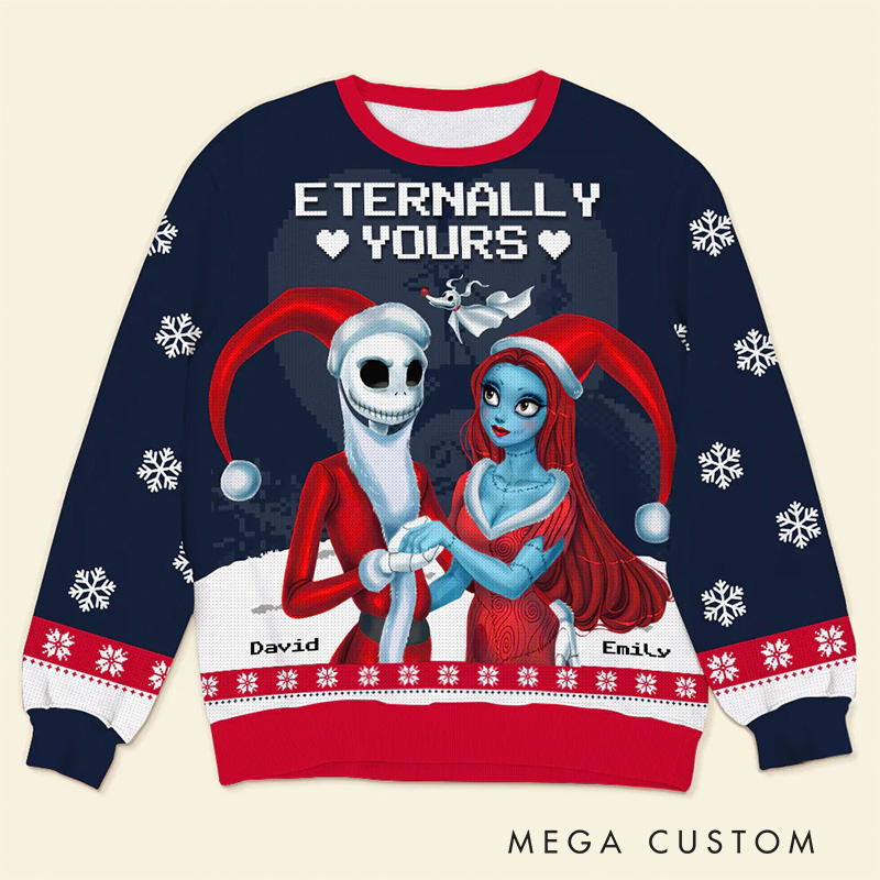 Personalized Ghost Couple Christmas Ugly Sweater Movie Christmas Sweater Film Fan Family Sweater