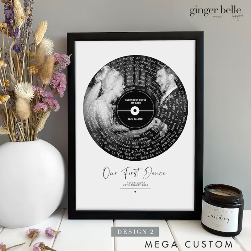 Personalized Song Gift Custom Lyrics Wall Art Without Frame Music Quote Poster Custom Song Art