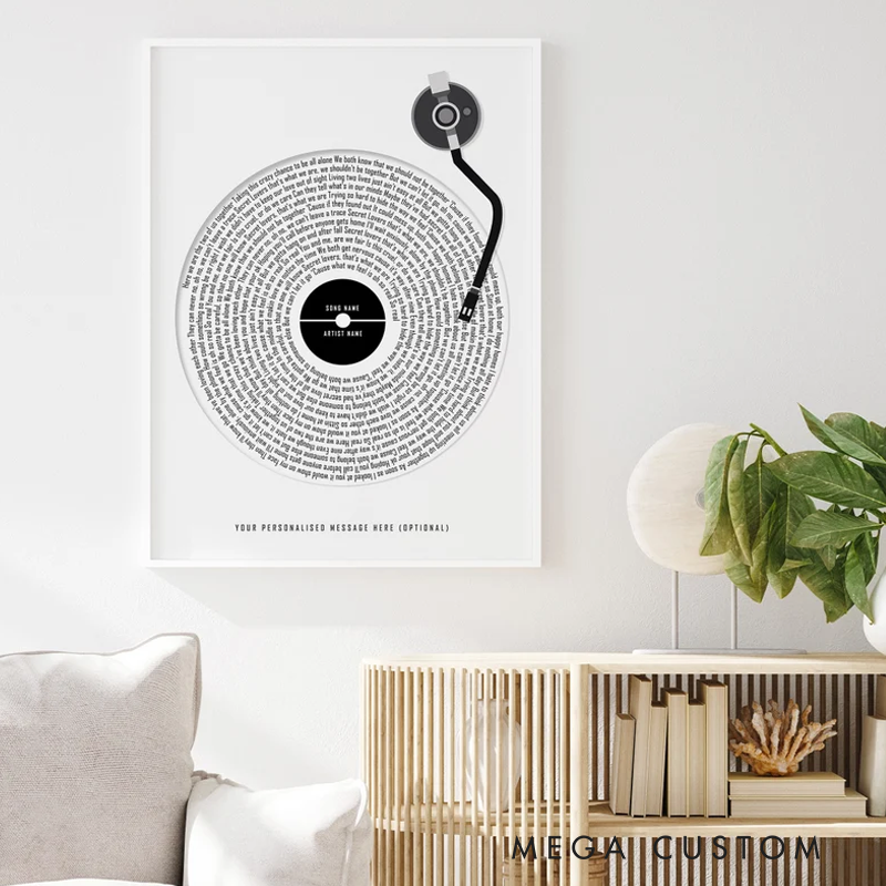Personalized Vinyl Lyrics Print Without Frame Custom Music Poster Customizable Music Gift Music Gift