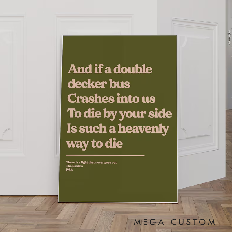 Personalized Song Lyric Print Without Frame Music Poster Wall Art Typographic