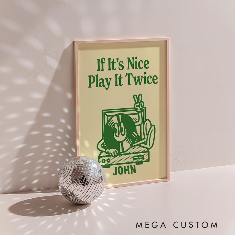 Personalized Retro Vinyl Wall Art Without Frame Printable Record Player Poster for Dorm Room or Music Lovers