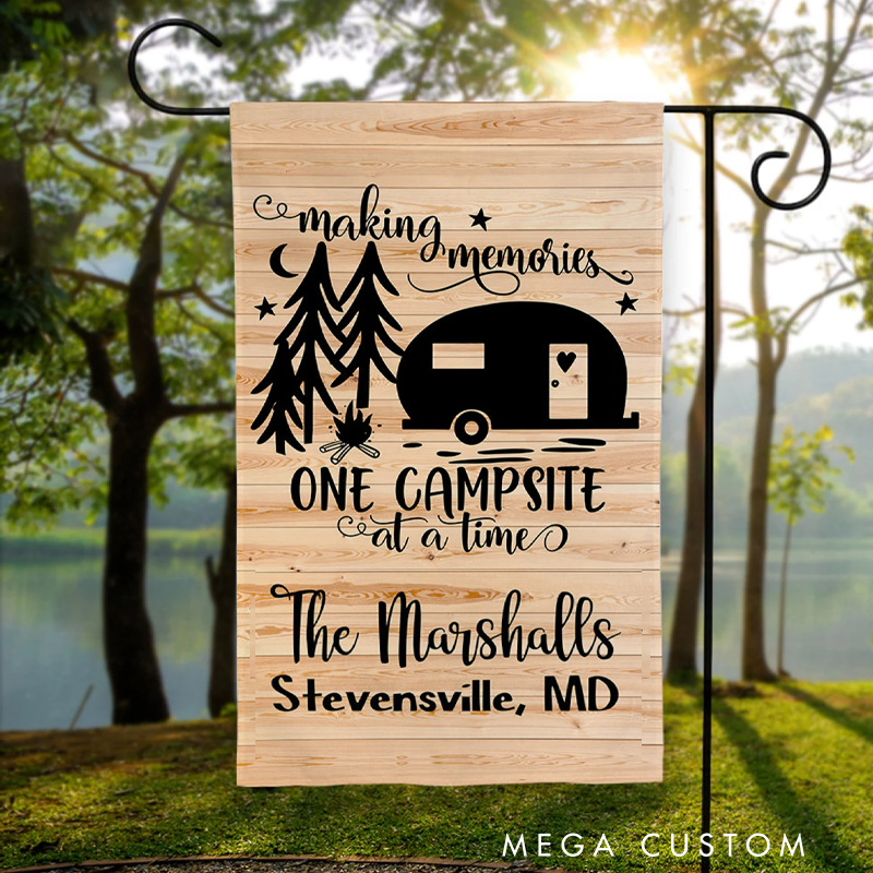 Personalized Camping Flag Camping Garden Flag Happy Campers Flag Gift for Family Outdoor