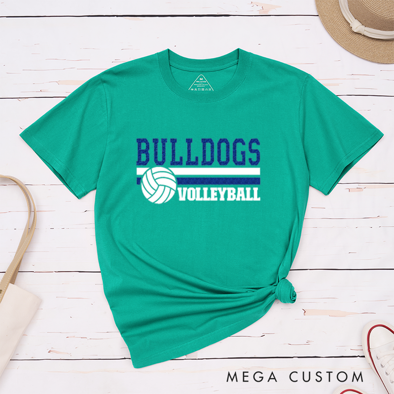 Personalized Volleyball T-Shirts Featuring Your Team Name on the Front