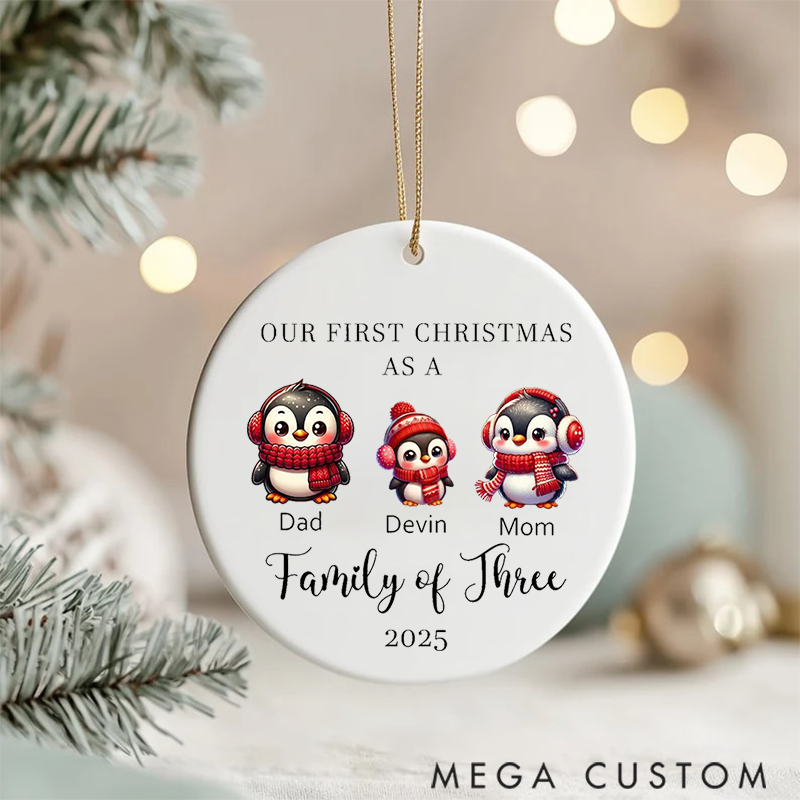 Personalized Family Christmas Ornaments Celebrating Traditions with Our Adorable Penguin Family