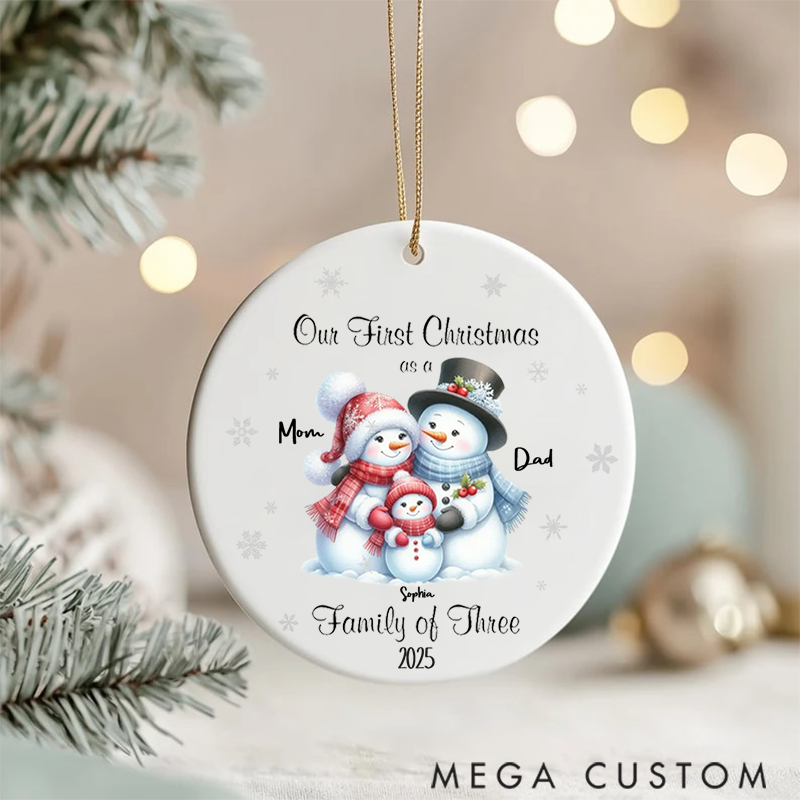 Personalized Family Christmas Ornaments Creating Cherished Memories with Our Adorable Snowman Family Design