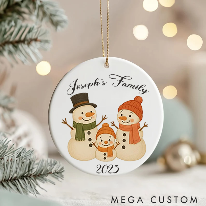 Personalized Family Christmas Ornaments Creating Joyful Memories with Our Festive Snowman Family