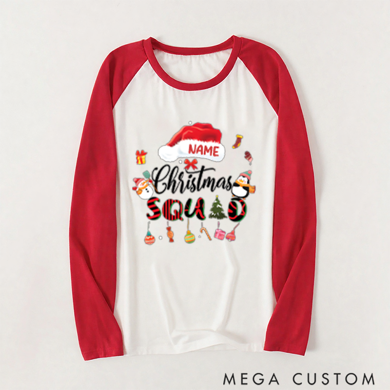 Personalized Family Christmas Squad Gift Cartoon Style Design Family Matching Pajamas