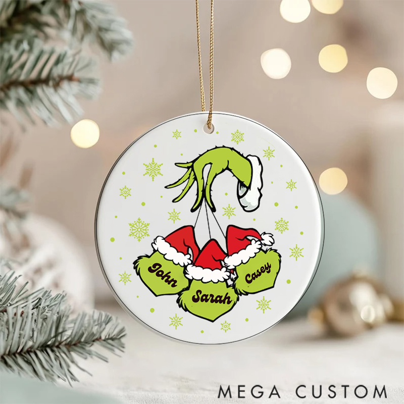 Personalized Family Christmas Ornament Merry Christmas Grinch Family Members Ornament