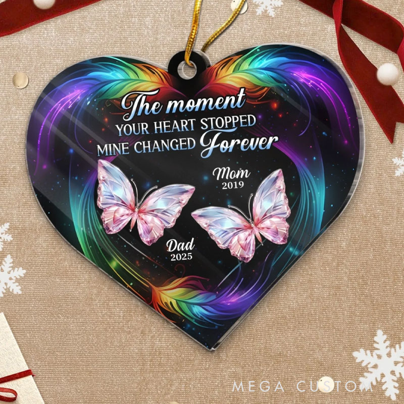 Personalized Acrylic Ornament Custom Memorial Sympathy Gifts for Loss of Mom Dad When You Left Part of Me Went With You
