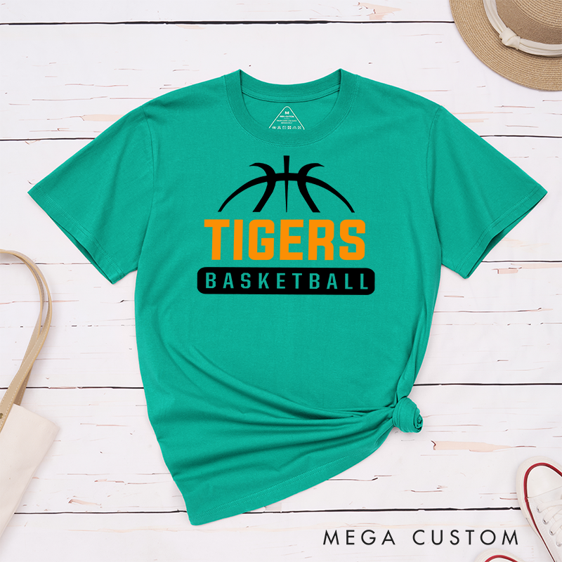 Personalized Basketball Team T-Shirt with Customizable Team Name and Bold Athletic Design