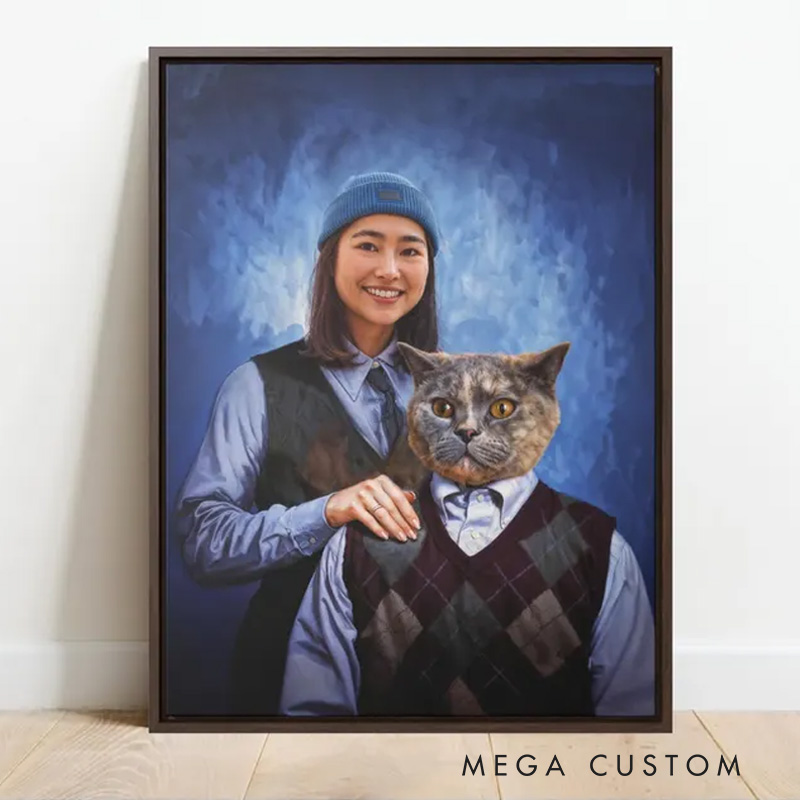 Personalized Oil Painting Style Movie Wall Art For Dog and Cat Lovers Poster Without Frame Custom Art Lover Gift Custom Pet Portrait
