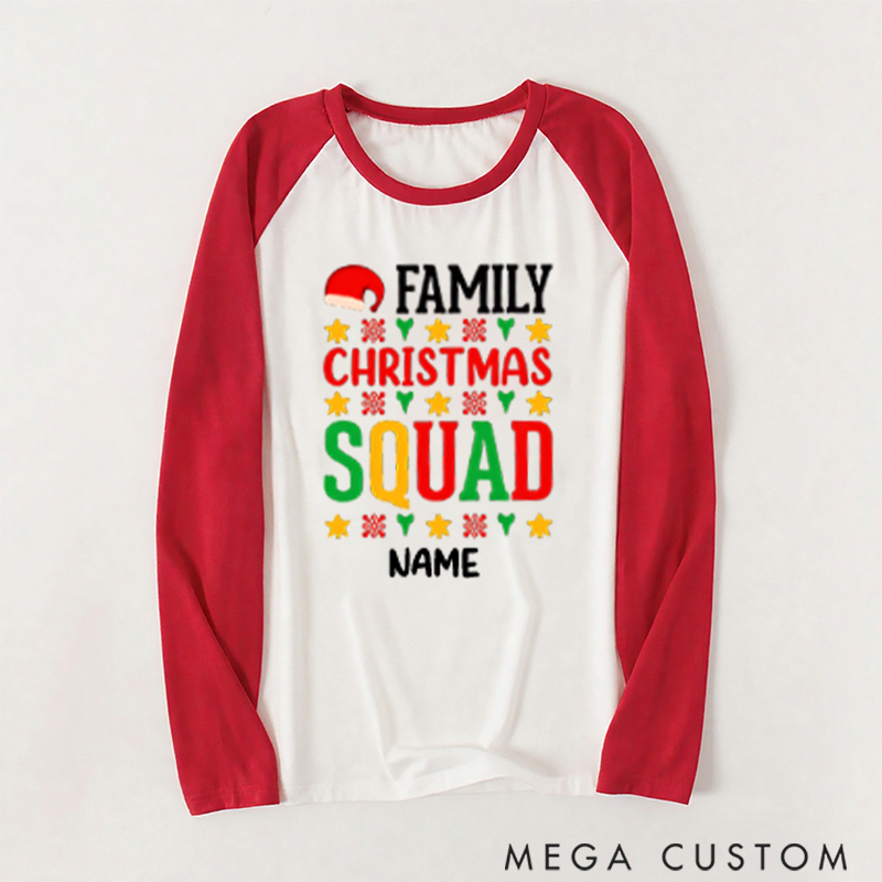 Personalized Family Christmas Squad Gift Shirt Custom Name Family Matching Pajamas