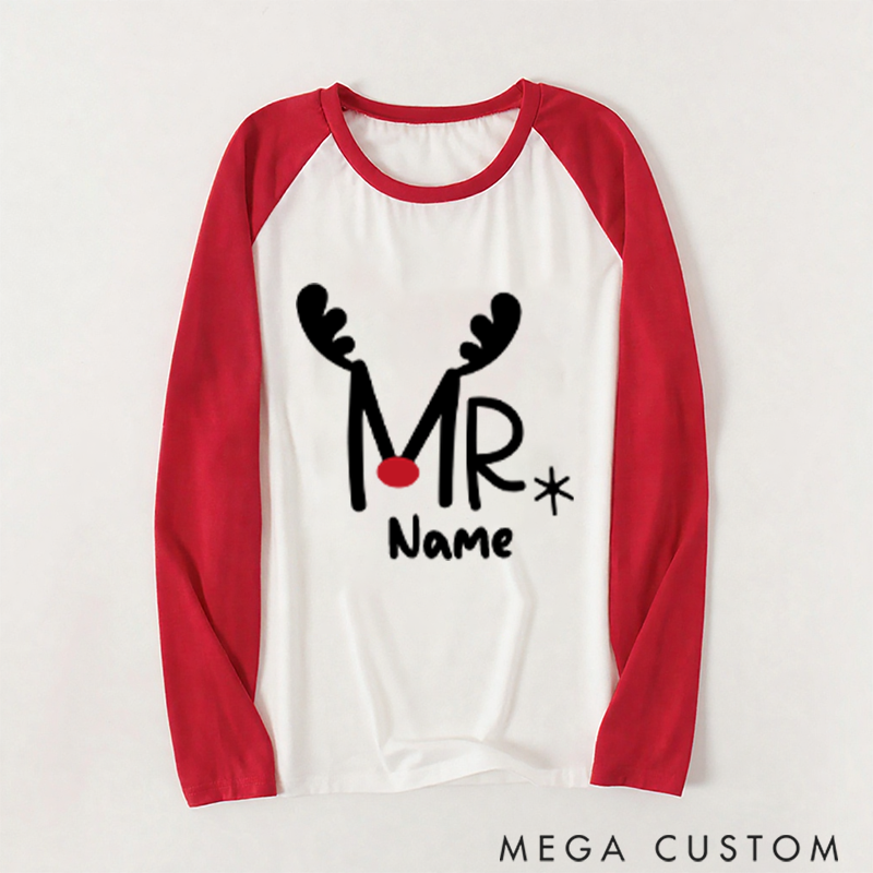 Personalized Christmas Gift Family Christmas Reindeer Theme Family Matching Pajamas