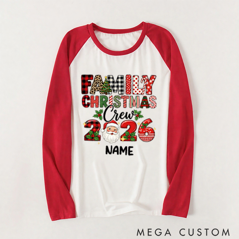 Personalized Festive Christmas Family Matching Pajamas with Santa and Year Design