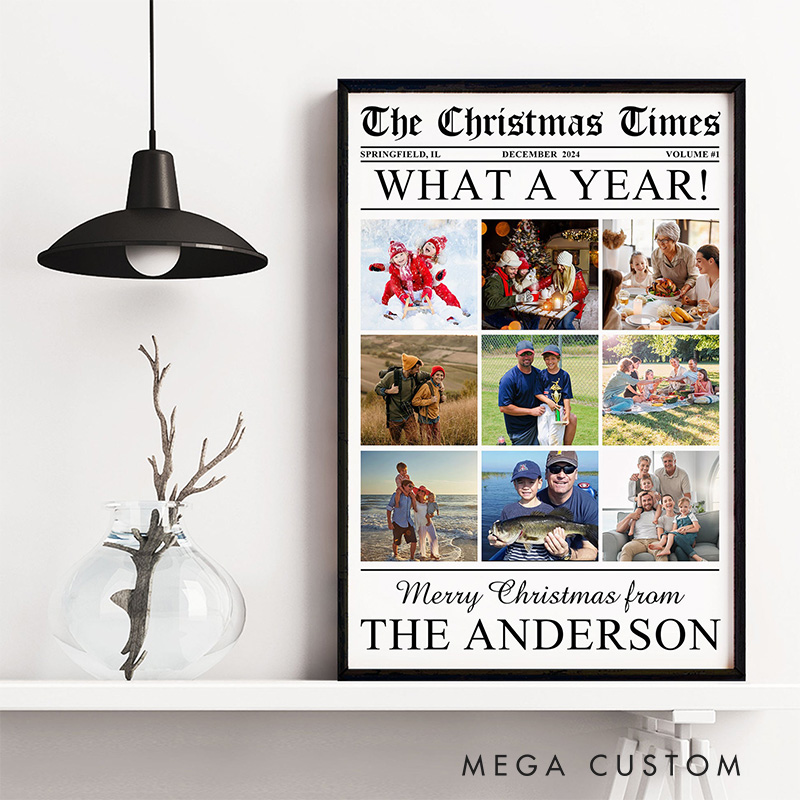 Personalized What a Year Photo Wall Art For Family Christmas Poster Without Frame Custom Art Lover Gift Custom Portrait