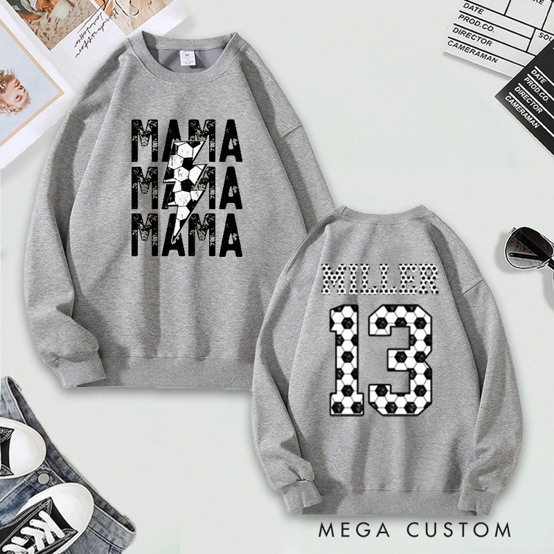 [Copy]Personalized "Mama" Football Sweatshirt with Custom Names and Numbers Design