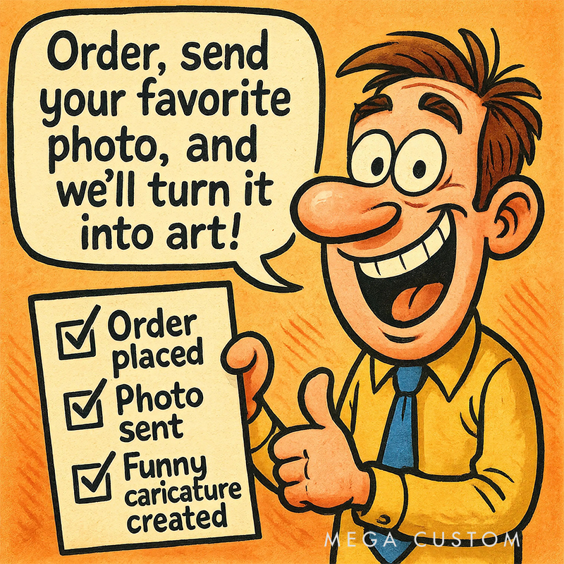 Personalized Funny Tennis Caricature Portrait from Your Photo Wall Hangings with Custom Name  