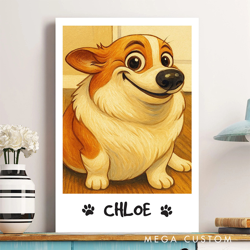 Personalized Caricature Cute Cartoon Style Wall Art For Dog and Cat Lovers Poster Without Frame Custom Art Lover Gift Custom Pet Portrait