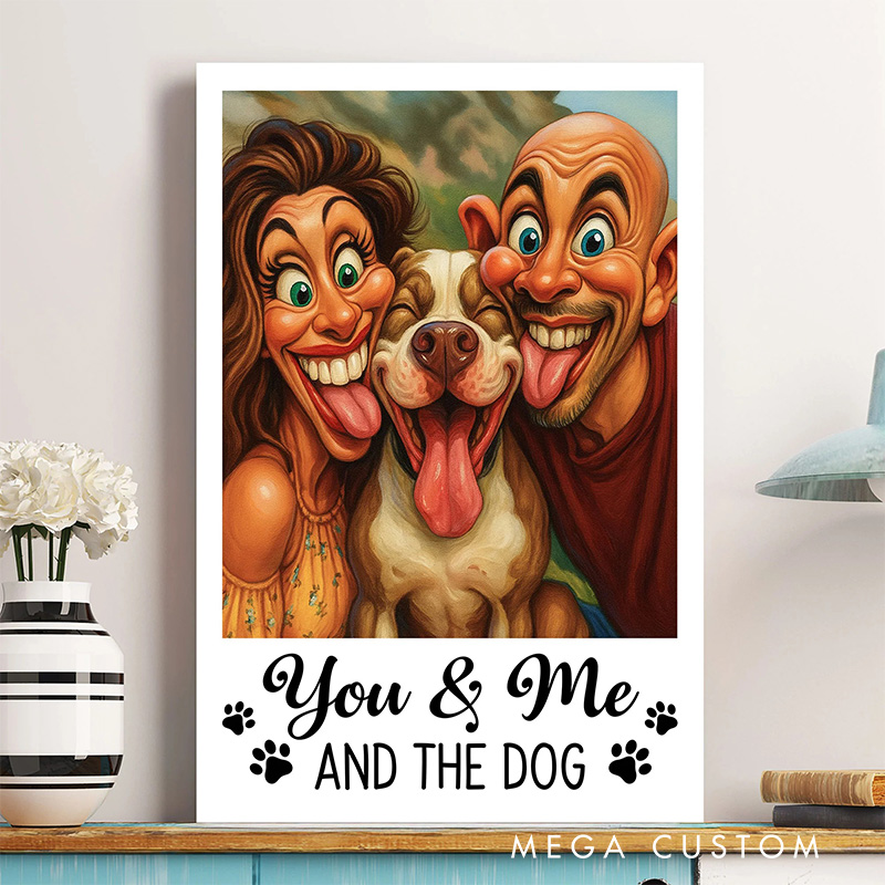 Personalized Caricature Pet Wall Art For Dog and Cat Lovers Poster Without Frame Custom Cartoon Art Lover Gift Custom Portrait