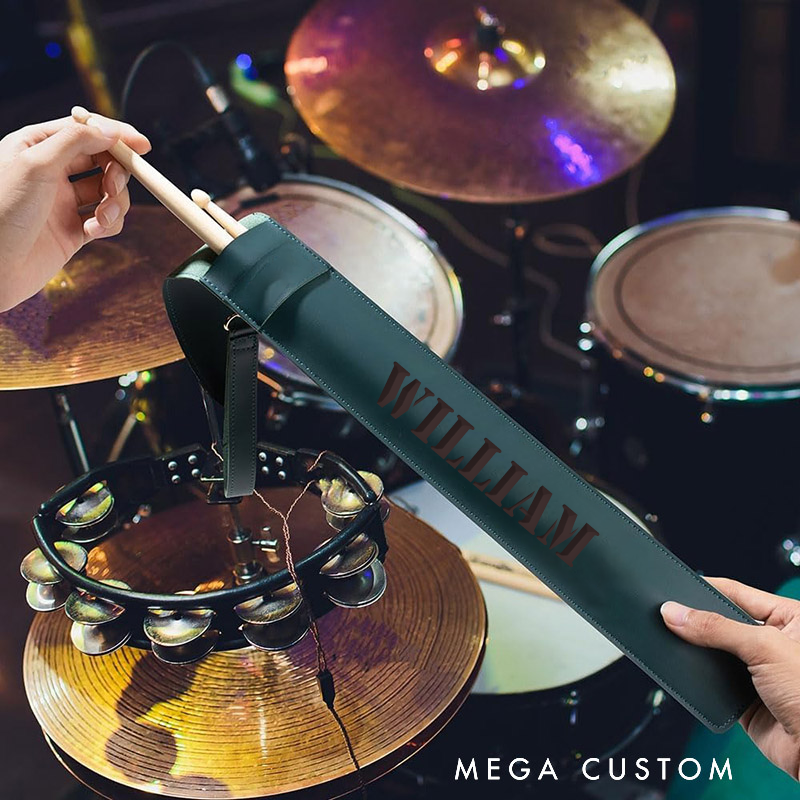 Personalized Leather Drumstick Bag Gift for Drummer and Musician Drumstick Holder Drum Stick Bag Drum Stick Holder