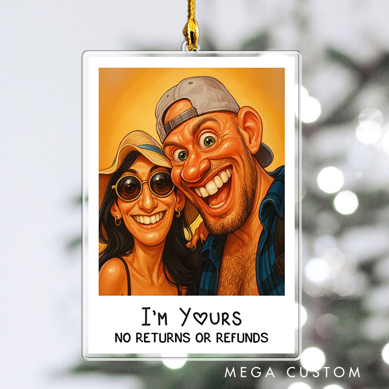 Personalized Photo Art Christmas Ornament For Funny Couples Acrylic Ornament with Photo Custom Art Lover Gift Custom Portrait