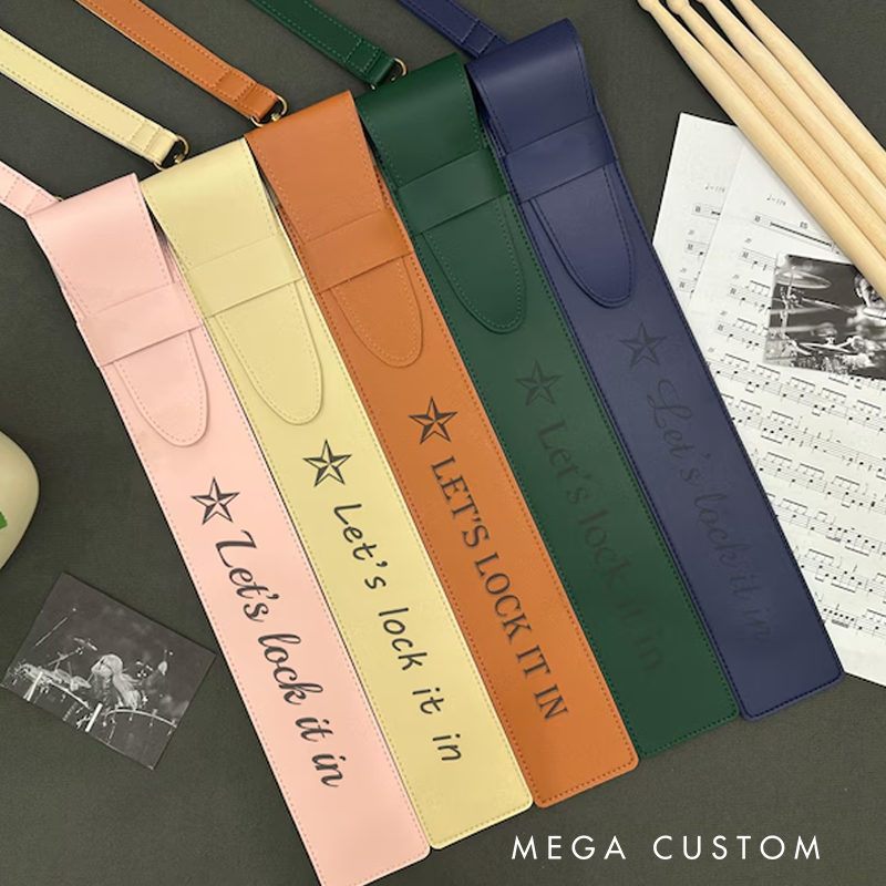 Personalized Leather Drumstick Bag Custom Musician Drummer Gift
