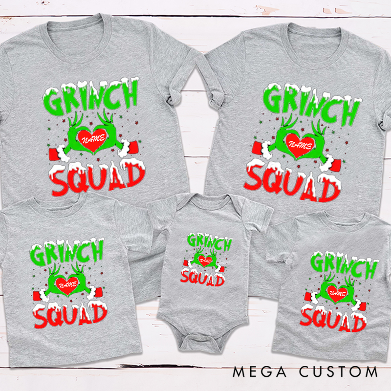 Personalized Green Squad Reunion Christmas Theme Family Matching Outfit
