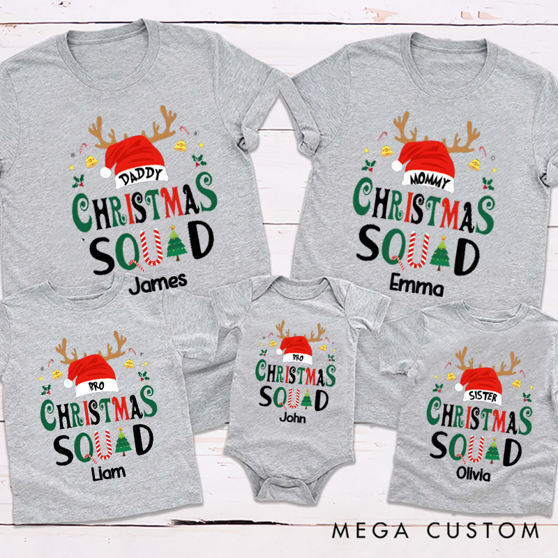 Personalized Festive Holiday Squad with Creative and Playful Designs for Special Christmas Moments Family Theme Matching Outfit