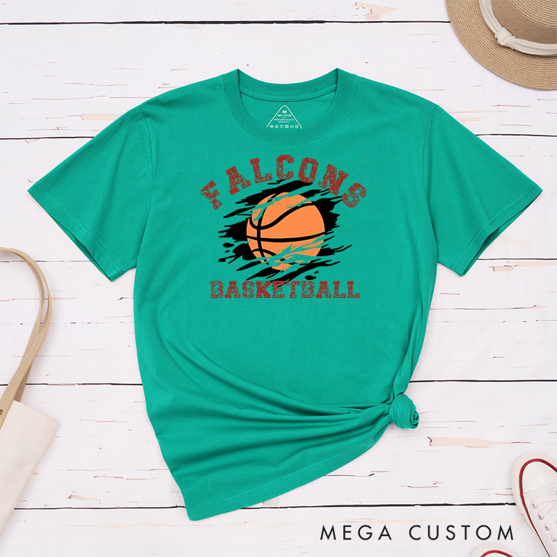 Personalized Basketball T-Shirt with Custom Team Name Player Number and Bold Graphic Design