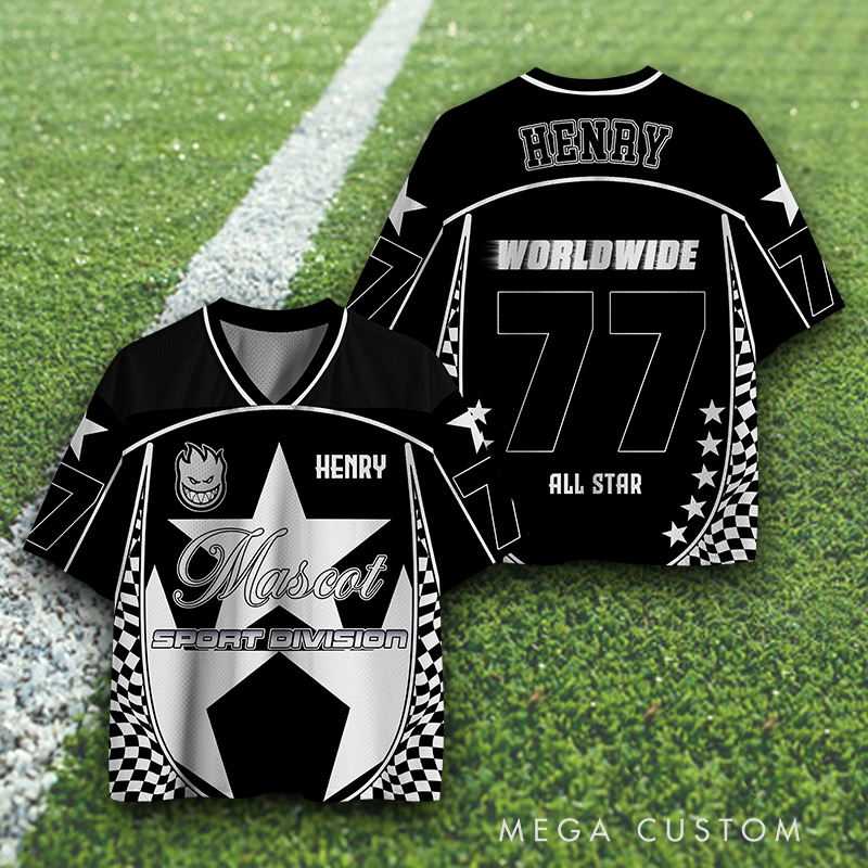 Personalized All Star Sports Jersey with Customizable Name and Number 