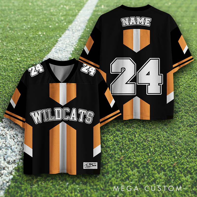 Personalized Striped Sports Jersey with Custom Name and Team Logo  