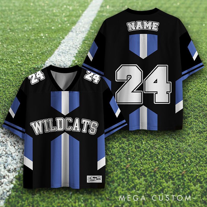 Personalized Striped Sports Jersey with Custom Name and Team Logo  