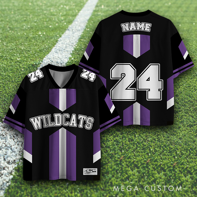 Personalized Striped Sports Jersey with Custom Name and Team Logo  