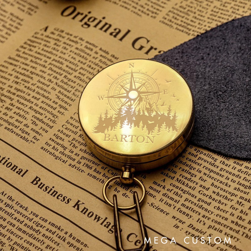 Personalized Hiking Luminous Compass Custom Outdoor Adventure Enthusiasts Compass Gift for Nature Hiker Lover