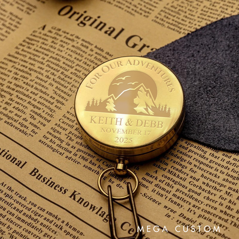 Personalized Outdoor Adventures Hiking Luminous Compass Custom Outdoor Nature Hiker Lover Compass Gift for Boyfriend Him