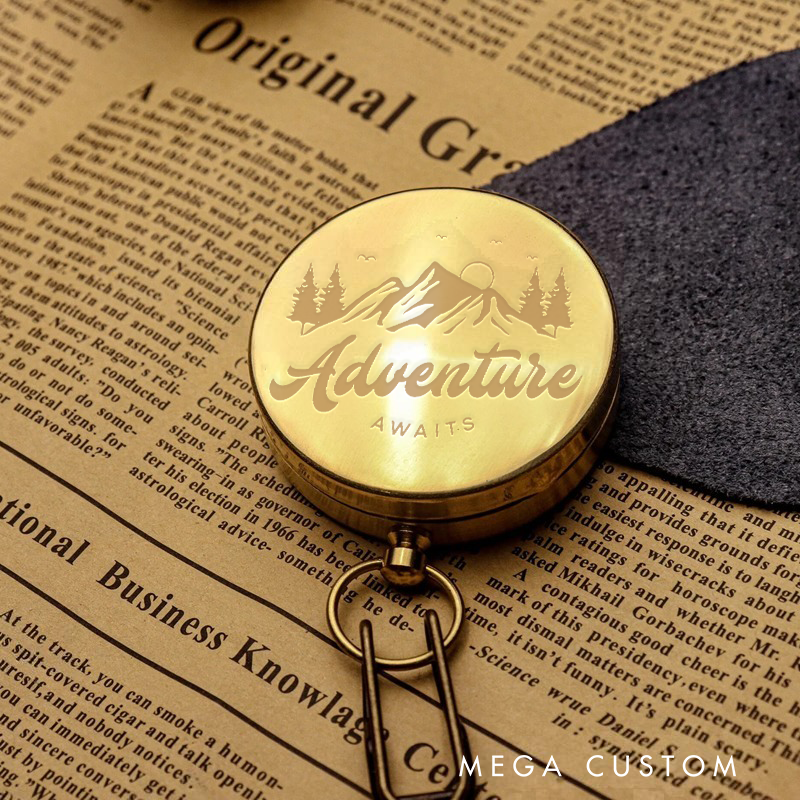 Personalized Outdoor Compass Custom Adventures Nature Hiker Lover Luminous Compass Gift for Camping Hiking