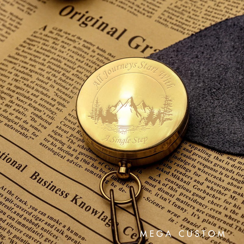 Personalized Luminous Compass Outdoor Adventures Lovers Luminous Compass Custom Hiking Nature Lover Compass