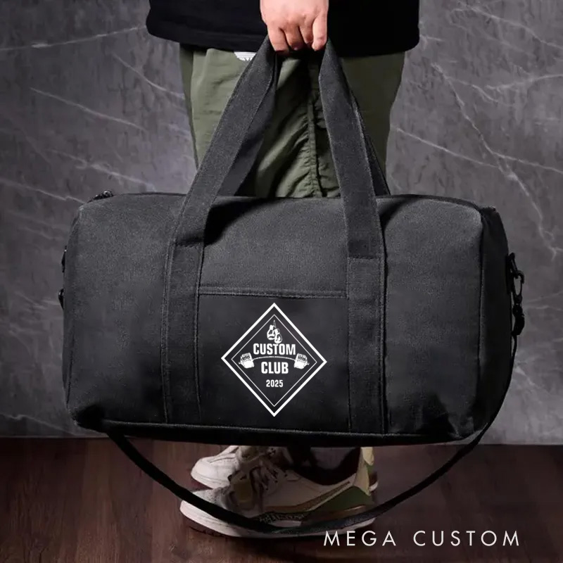 Personalized Club Gym Canvas Duffle Bag Gear Bag Sports Bag Unique Club Design for Fitness Enthusiast