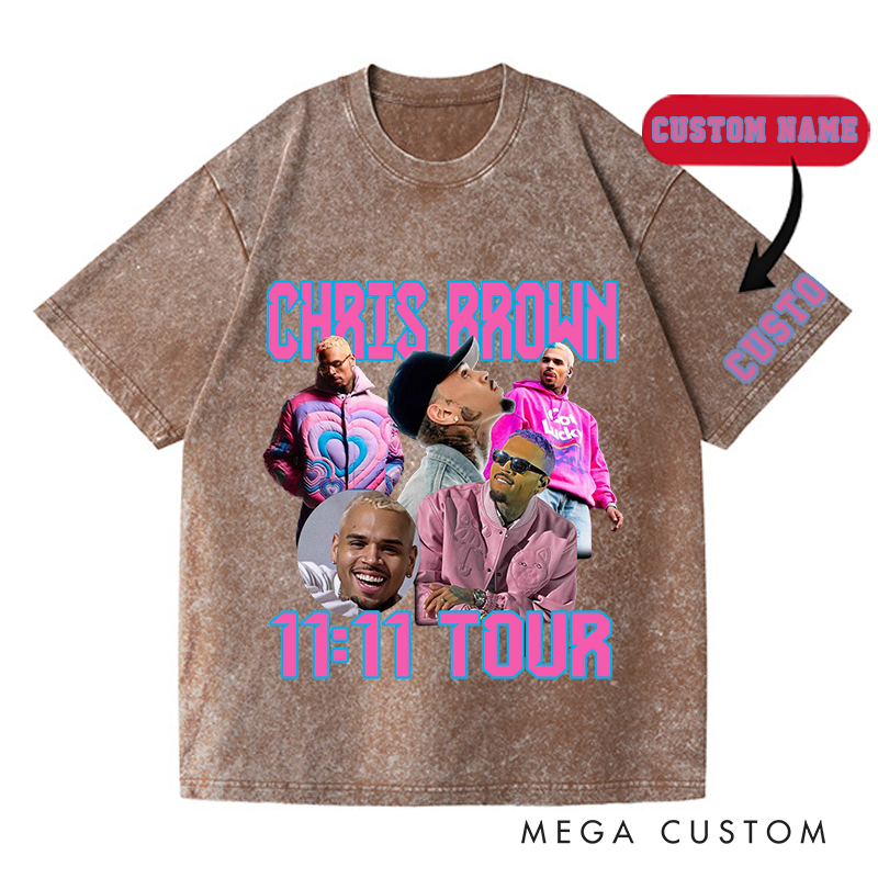 Personalized Hip Hop Music Tour Washed T-Shirts Concert Shirt Gift for Fans Country Music Music Lover