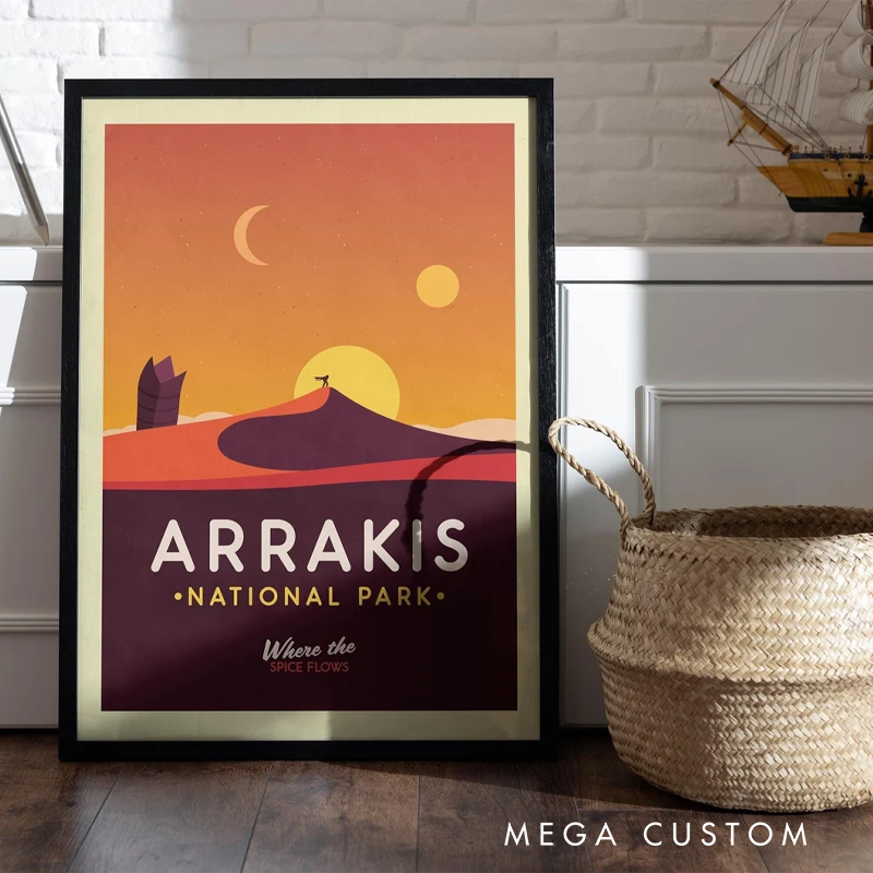 Personalized National Park Wall Art Remembrance Poster Dune Movie Posters Custom Sci-Fi Lovers Gift for Geek