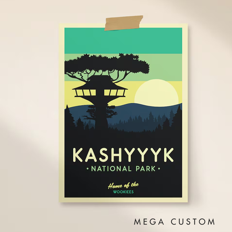 Personalized National Park Remembrance Poster Wall Art Minimalist Poster Art Custom Sci-Fi Lovers Gift