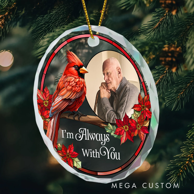 Personalized Glass Photo Ornament Memorial Christmas Ornament  Sympathy Gift for Loss of Loved One