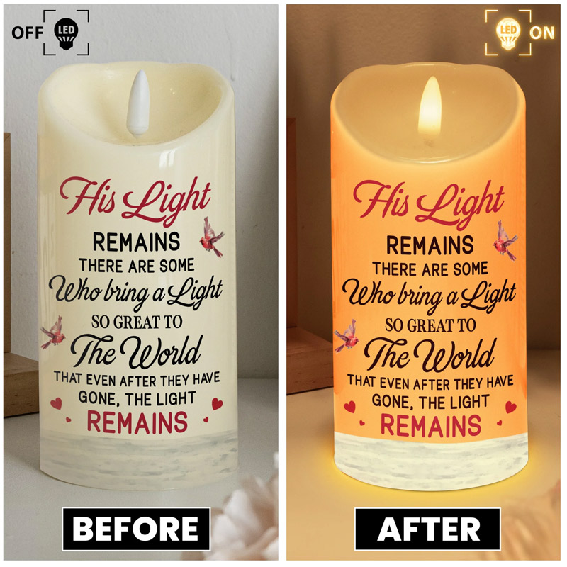 Personalized Photo LED Candle Memorial There Are Some Who Bring A Light So Great To The World Sympathy Gift