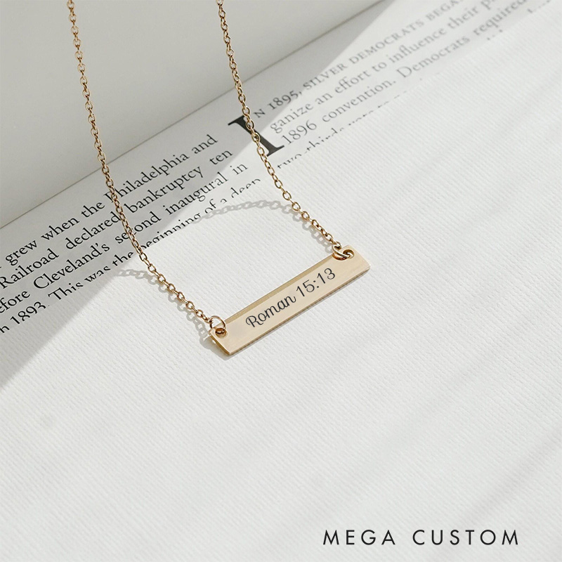 Personalized Bible Verse Necklace Bible Quote Dainty Jewelry Christian Jewelry Gift for Mom Birthday Gift for Woman
