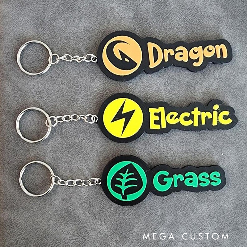 Personalized Trainer Nature Gamer 3D Printed Keychain Acrylic Name Tag for Bags for Game Lover