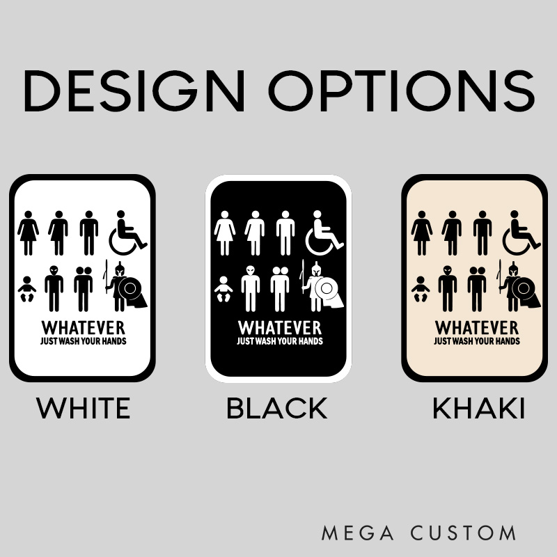 Personalized Ultimate Neutral 3D Printed Bathroom Sign Funny Acrylic Room Sign for Movie Lovers