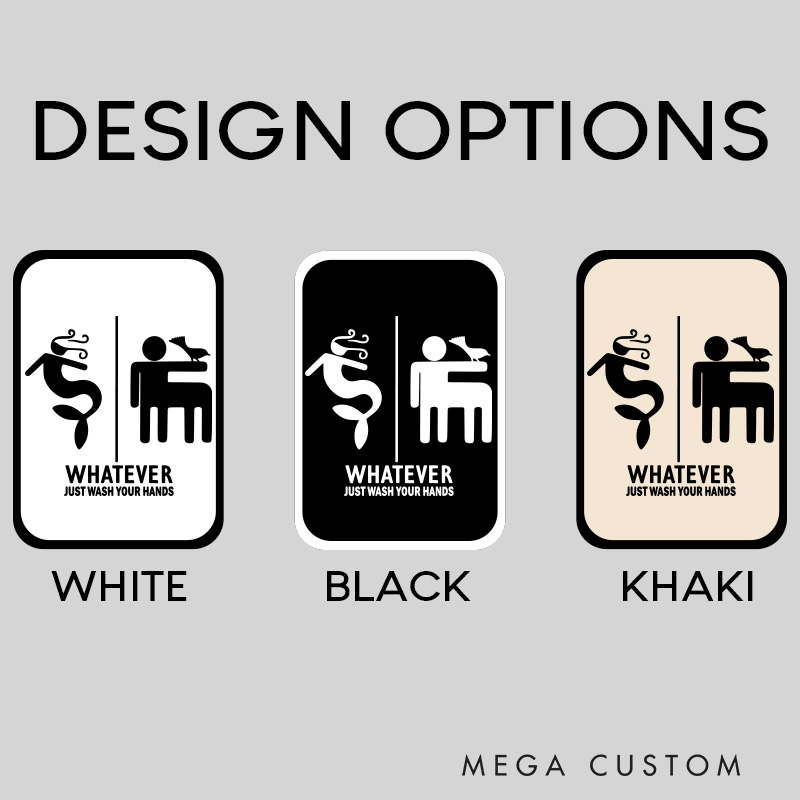 Personalized Mermaid and Pirate 3D Printed Bathroom Sign Funny Acrylic Room Sign for Movie Lovers